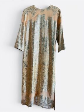 PARTOW Metallic Brocade Gold Dress
